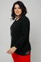 Women's Large Size Hat Women's Stone Printed Bat Sleeve Black Blouse - 3