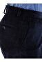 Navy Blue Men's Velvet Classic Trousers - 3