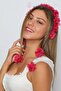 Fuchsia Maternity Crown with Dangling Earrings Lh2314