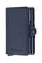 Twin Safiano Leather Wallet with Smart Mechanism - dark blue - 3