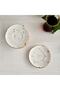 Set of 6 White Spotted Winter Tea Plates - 3
