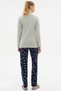 Women's Gray Star Detailed Pajamas Set - 9