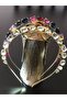 Vertical Large Crystal Jewelled Crown Set of 2 - Colorful & Silver Crystal Stone - 3