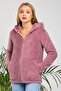 Women's Dusty Rose Zippered Fleece Cardigan - 2