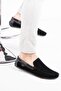 Men's Black Suede Loafer Shoes - 3