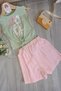 Shorts Skirt-crop T-shirt Top and Bottom Set - 2