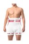 Danni White Men's Belly Flattening Firming Shapes High Boxer Corset White Color