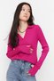 Fuchsia Sleeve Detailed Polo Neck Knitwear Sweater Twoaw21Kz1113 - 2