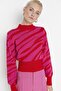Nar Çiçeği Zebra Desenli Crop Triko Kazak TWOAW21KZ0010 - 3