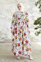 Minosa Floral Patterned Dress - Claret Red - 4