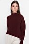Bordo Geniş Kalıp Yumuşak Dokulu Basic Triko Kazak TWOAW23KZ00490 - 8