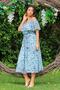 Women's Mint Carmen Collar Floral Midi Length Chiffon Dress Nb10037 - 3