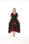 Plus Size Asymmetrical Skirt Short Sleeve Viscose Combed Cotton Dress - 3