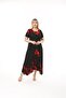 Plus Size Asymmetrical Skirt Short Sleeve Viscose Combed Cotton Dress - 4