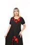 Plus Size Asymmetrical Skirt Short Sleeve Viscose Combed Cotton Dress - 5