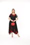 Plus Size Asymmetrical Skirt Short Sleeve Viscose Combed Cotton Dress - 7