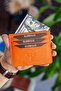 Walteria Mini Unisex Orange Card Holder