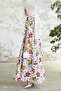 Minosa Floral Patterned Dress - Claret Red - 5