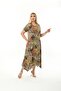 Plus Size Asymmetrical Skirt Short Sleeve Viscose Combed Cotton Dress - 6