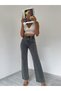 Women's Gray High Waist Wide Leg Jeans - 3