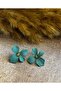 Green Flower Earrings