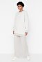 Beige Geometric Patterned Sweater-Pants Knitwear Set TCTAW23US00006