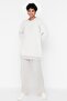 Beige Geometric Patterned Sweater-Pants Knitwear Set TCTAW23US00006 - 2
