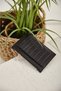 Crocodile Skin Look Zipper Detailed Card Holder Wallet