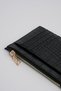 Crocodile Skin Look Zipper Detailed Card Holder Wallet - 3