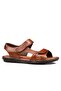 Daily Men's Genuine Leather Comfortable Soft Mold Summer Single Tape Velcro Non-Slip Sole Sandals 107