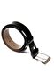 Men's Black Patent Leather (Shiny) Faux Leather Belt 3.5 cm Classic Fabric Trouser Belt - 3