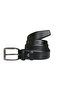 Men's Black Matte Faux Leather Belt 3.5 cm Classic Fabric Trouser Belt - 3