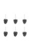 Christmas Pine Tree Ornament Cone Silver Gray 5 Cm Set of 6