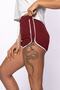 Burgundy Two Thread Striped Mini Shorts - 3