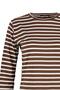 Kahverengi Çizgili Basic Bisiklet Yaka Örme T-shirt TWOAW23TS00002 - 7