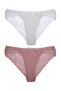 2-Piece Cotton Lace Back Slip Women's Panties