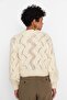 Ecru Soft Textured Openwork/Hole Knitwear Sweater Twoaw23Kz01447 - 5