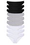 9 Pieces Super Eco Set Lycra Women's Slip Panties Black Gray White (With Earphones as a Gift)