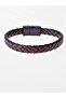 Brown Braided Leather Bracelet with Magnetic Buckle - 2