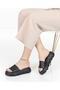 Women's Black Single Band Thick Platform Sole Open Front Casual Sports Slippers Summer Shoes