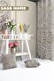 Cream - Beauty Aura Modern Model 140 x 270 cm Digital Print Drapery Curtain Single Panel - 3