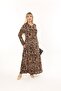 Women's Plus Size Long Sleeve Viscose Combed Cotton Hijab Suitable Long Dress - 2