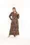 Women's Plus Size Long Sleeve Viscose Combed Cotton Hijab Suitable Long Dress - 7