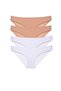 4 Pieces Super Eco Set Lycra Women's Slip Panties Skin White (With Earphones as a Gift)