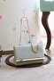 Women's Mint Green Stripe Detailed Chain Shoulder Bag - 2