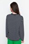 Lacivert Çizgili Oversize/Geniş Kesim Bisiklet Yaka İnce Örme Sweatshirt TWOAW23SW00326 - 6