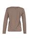 Kahverengi Çizgili Basic Bisiklet Yaka Örme T-shirt TWOAW23TS00002 - 8