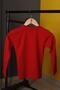 Unisex Children's Round Collar Red Long Sleeve Combed Cotton T-shirt - 2