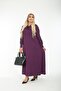 Women's Standard Plus Size Tie Collar Casual Fit Viscose Combed Cotton Dress - 2