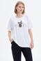 Embroidery Detailed Women's Combed Cotton Suit White Black - 2